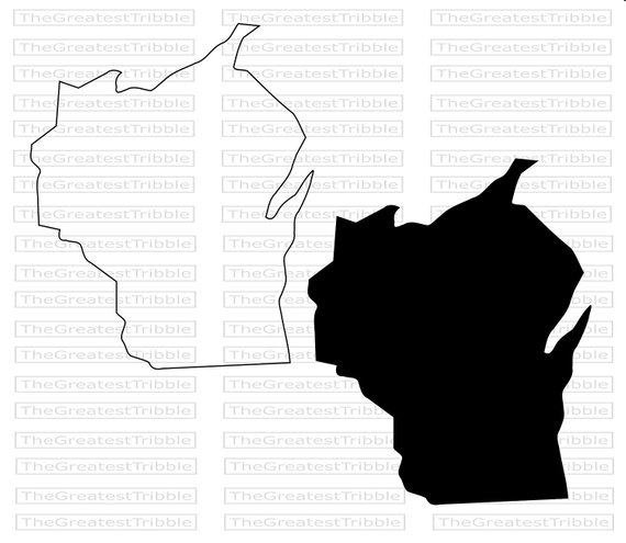 570x495 Wisconsin State Map Svg Png Jpg Vector Graphic Clip Art Etsy