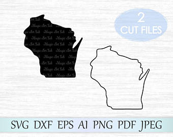 340x270 Wisconsin Outline Etsy
