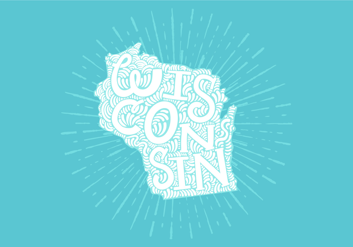 1400x980 Wisconsin Map Free Vector Art
