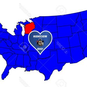 300x300 Map Of The Us State Of Wisconsin Vector Lazttweet