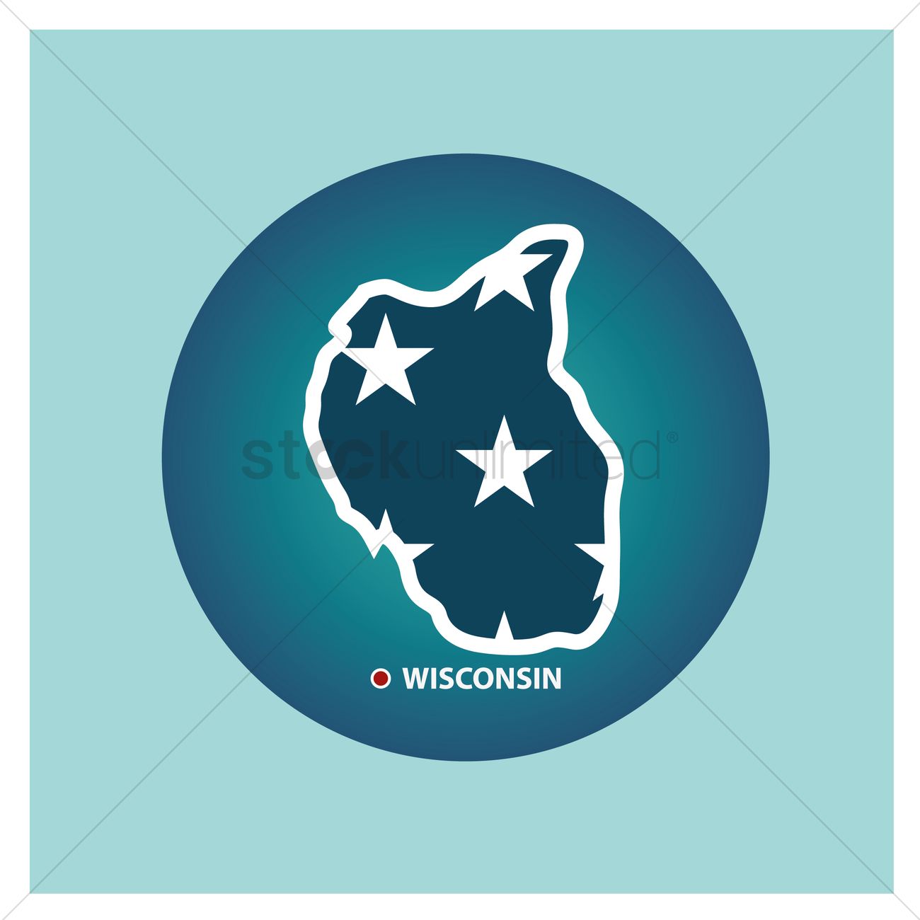 1300x1300 Map Of Wisconsin State Vector Image
