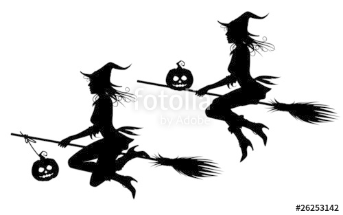 500x313 Halloween Witch Silhouette Stock Image And Royalty Free Vector