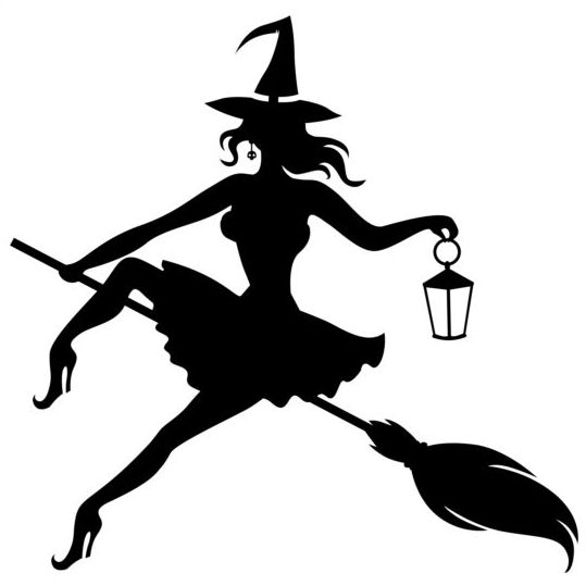 539x539 Witch Fly Silhouette Vector Set 04 Free Download