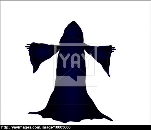 512x442 Silhouette Vector Illustration Of A Wizard Vector