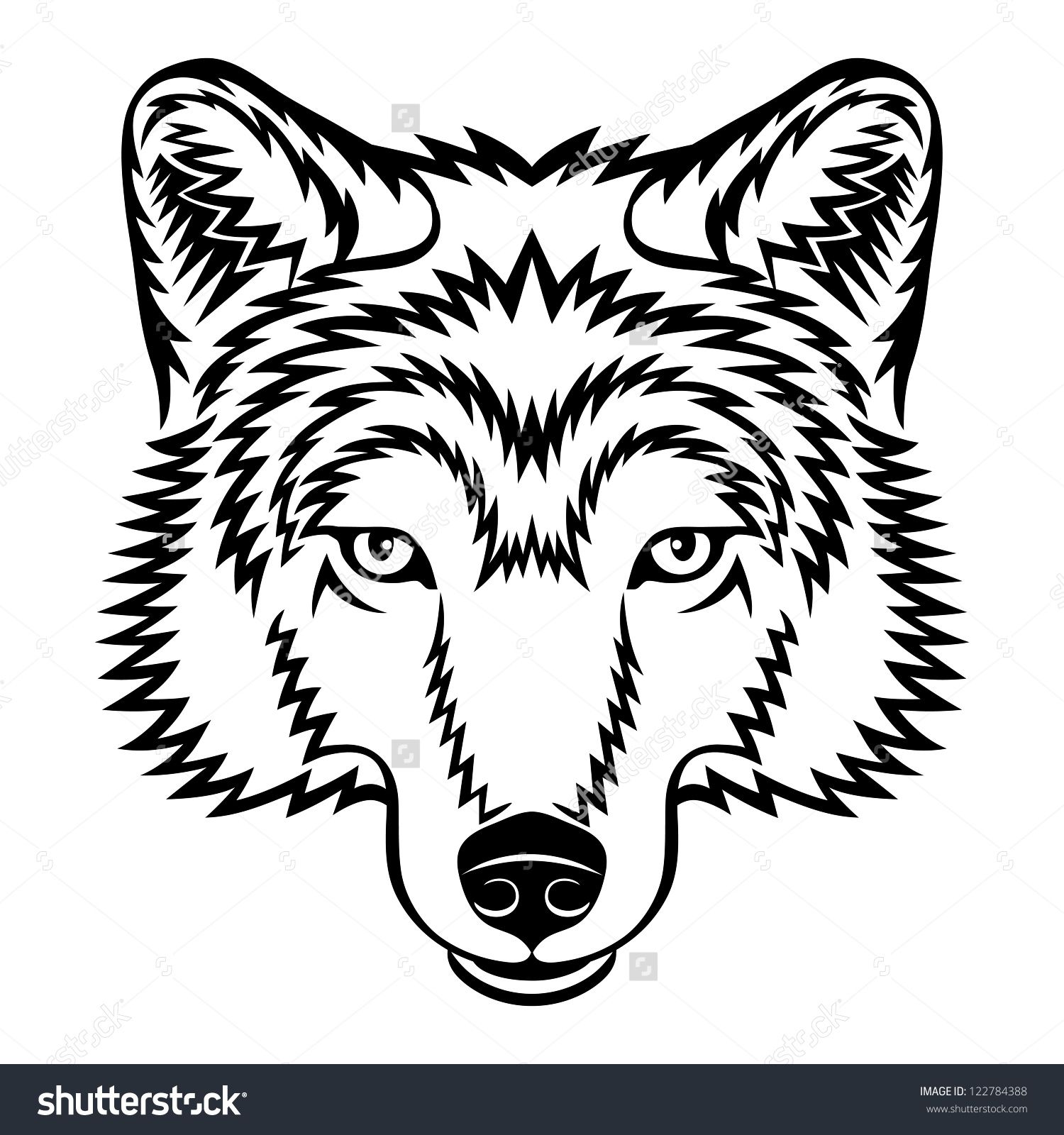 1500x1600 Stock Vector A Wolf Head Logo In Black And White This Is Vector