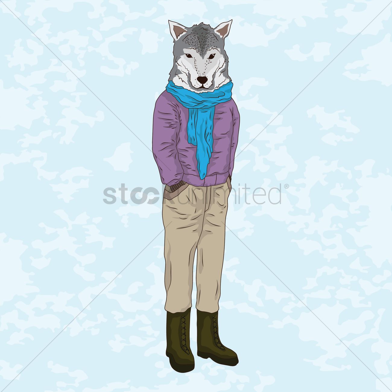 1300x1300 Man With Wolf Head Vector Image