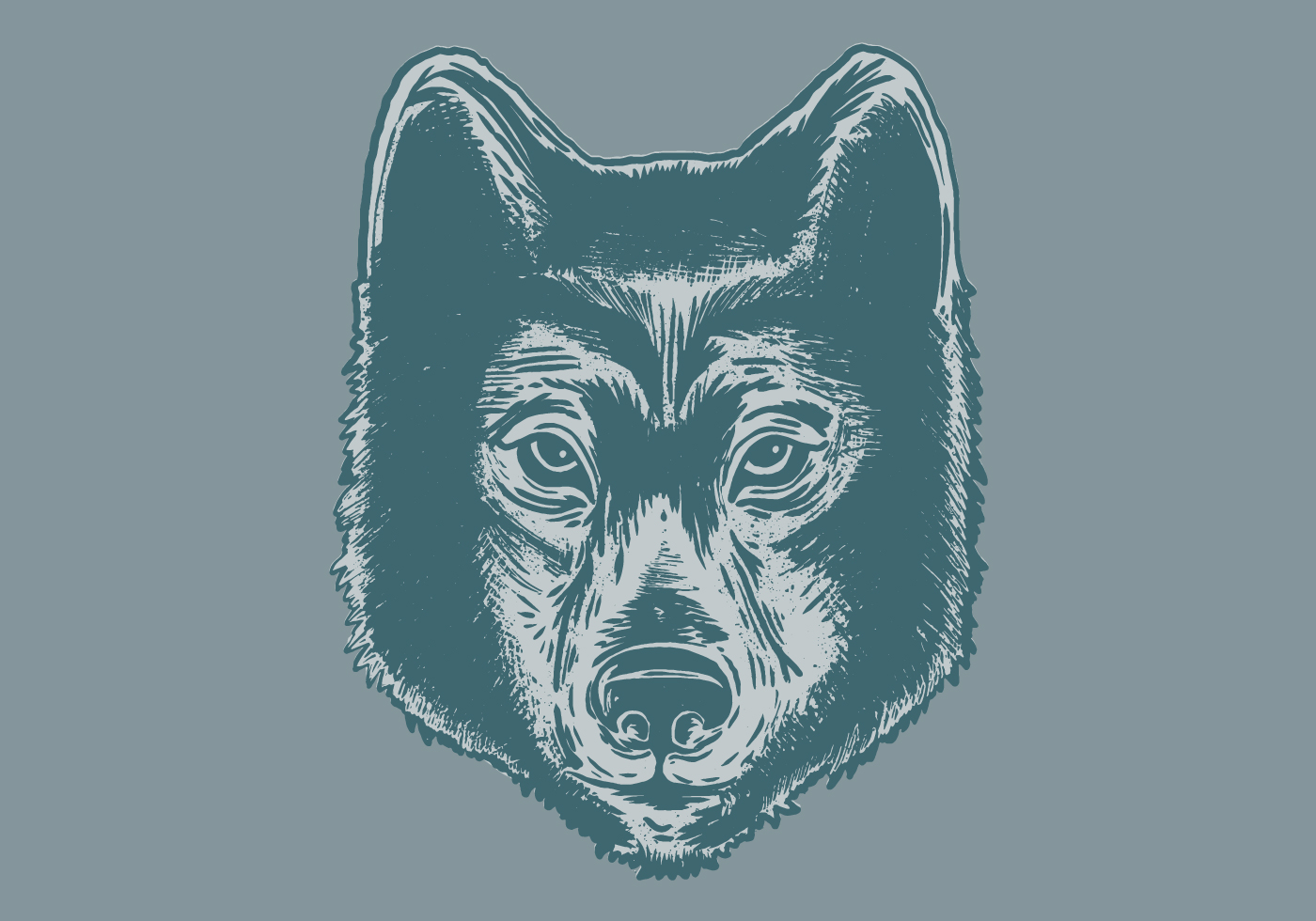 1400x980 Wolf Head Free Vector Art