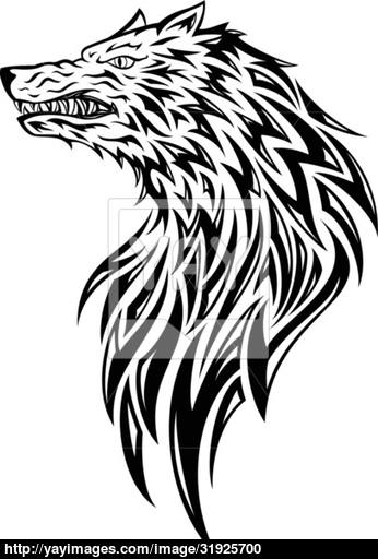 346x512 Wolf Head Vector