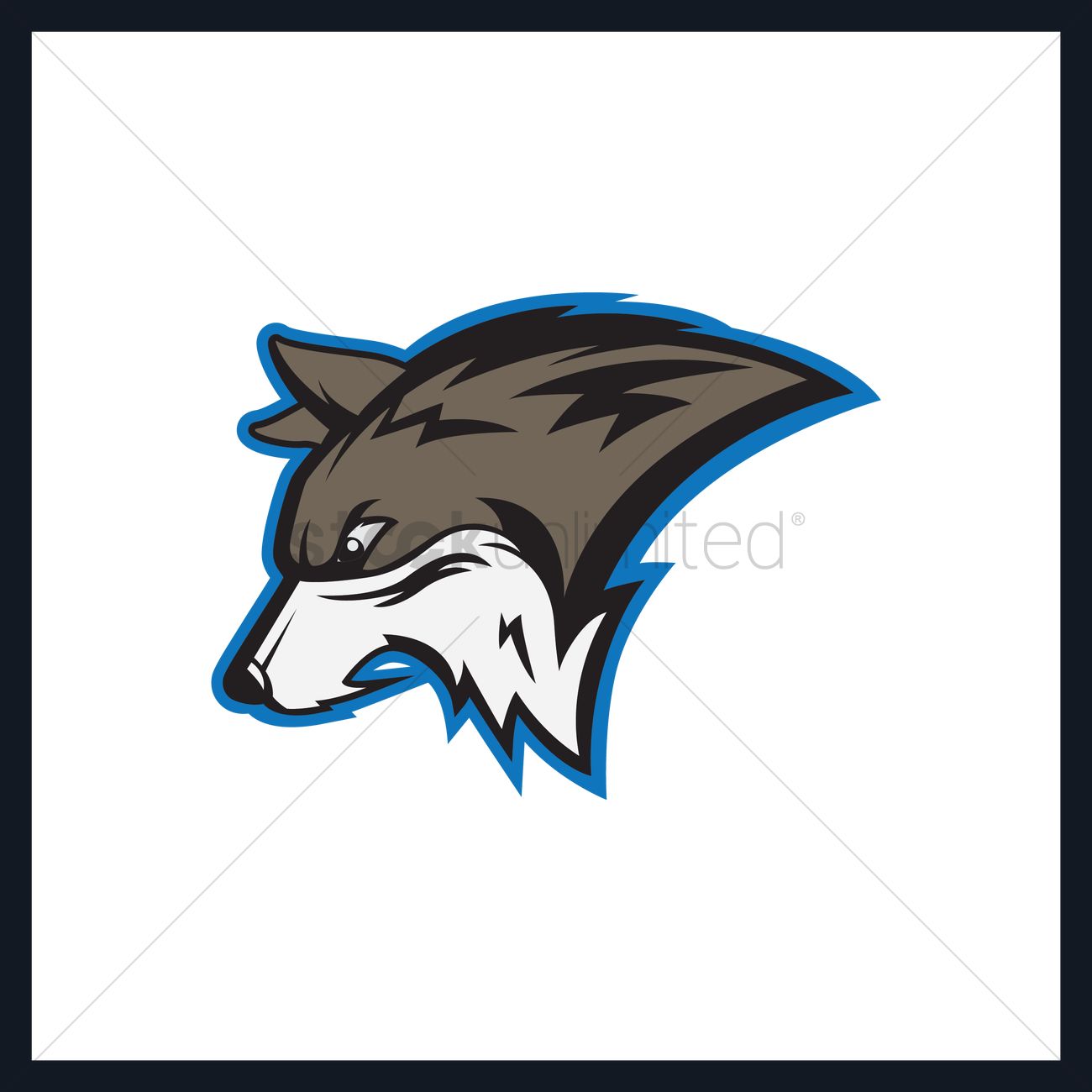 1300x1300 Wolf Head Vector Image