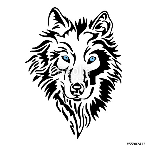 500x500 Wolf Head Sketch Tattoo Vector Stock Image And Royalty Free