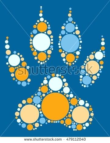 361x470 Wolf Paw Clip Art Wolf Paw Print Shape Vector Design By Color