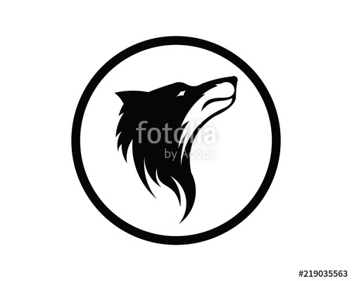 500x400 Silhouette Of The Wolf. Vector Logo. Wildlife. Wild Wolf. Vector