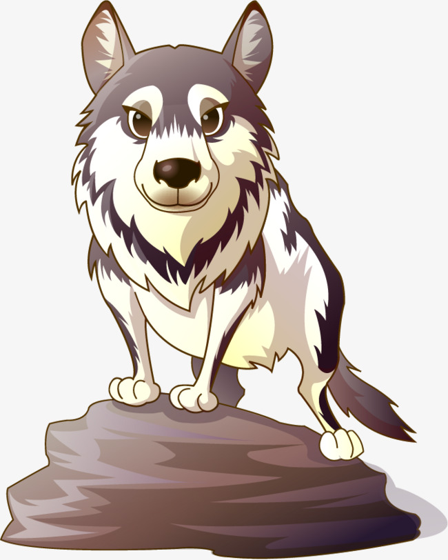 650x812 Wolf Vector Painted On Stone, Vector, Hand Painted, Lovely Png And