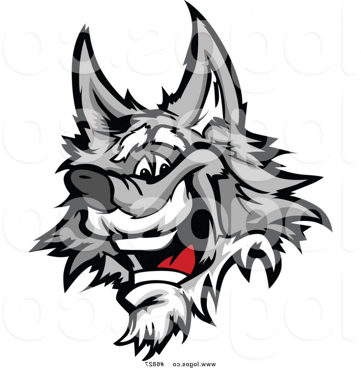 1228x1252 Royalty Free Clip Art Vector Logo Of A Happy Gray Wolf Head By