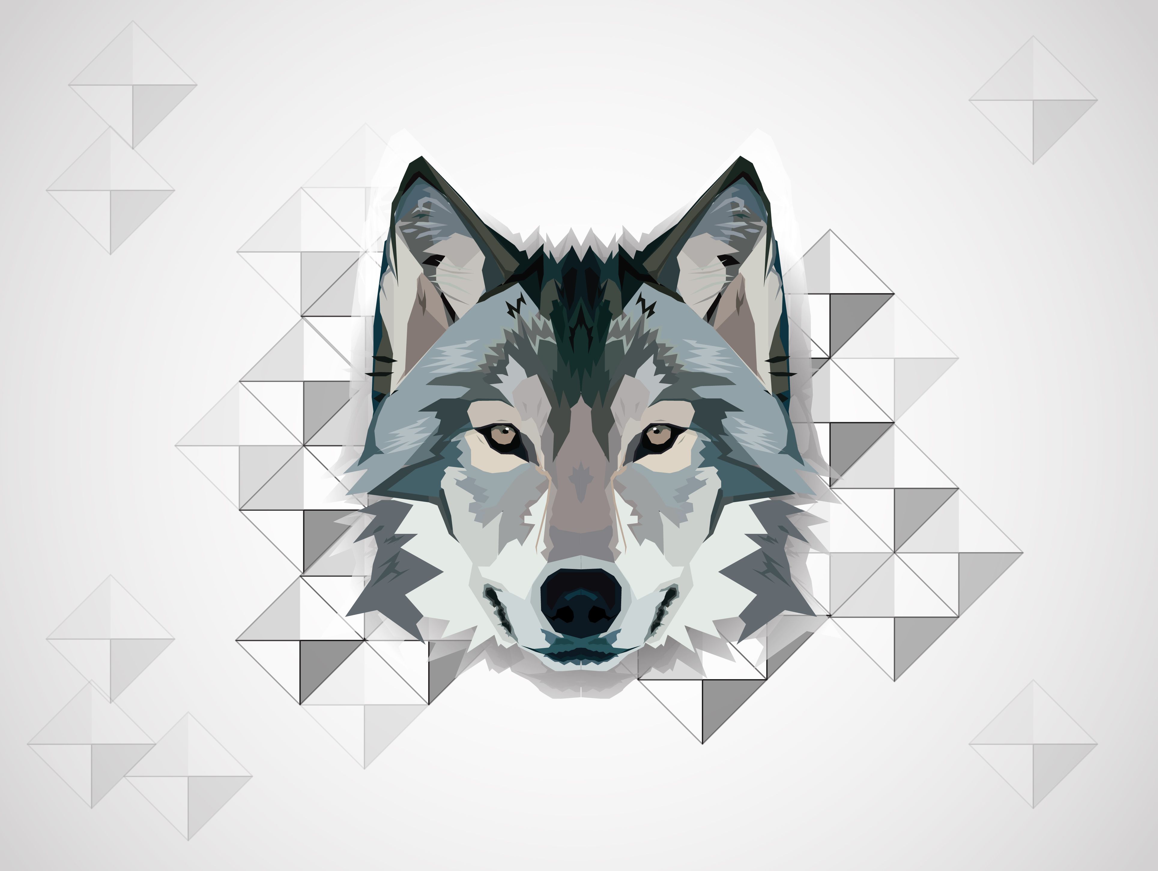 3857x2901 Wolf Vector