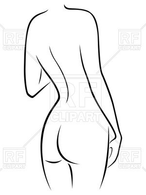 300x400 Woman Body Front Back And Side View In Outline Vector Id180162638