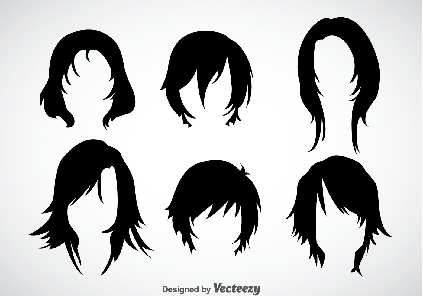 1400x980 Girl Hairstyles Vector Sets
