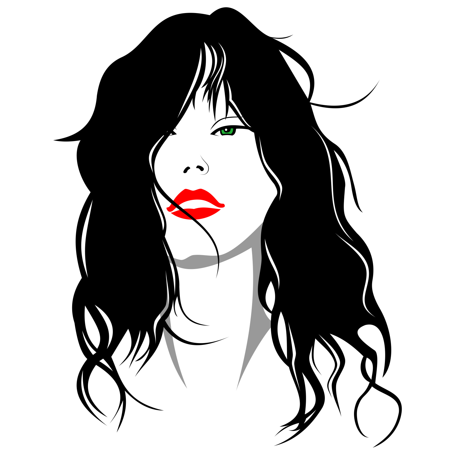 1500x1500 Vector For Free Use Woman With Her Hair