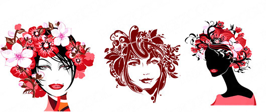 530x224 Female Head Pattern Free Vector Download (21,547 Free Vector) For