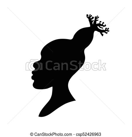 450x470 Vector Illustration Of African American Woman Head Silhouette With