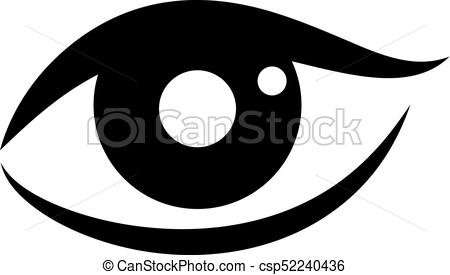 450x275 Woman Eye Vector Icon On White Background.