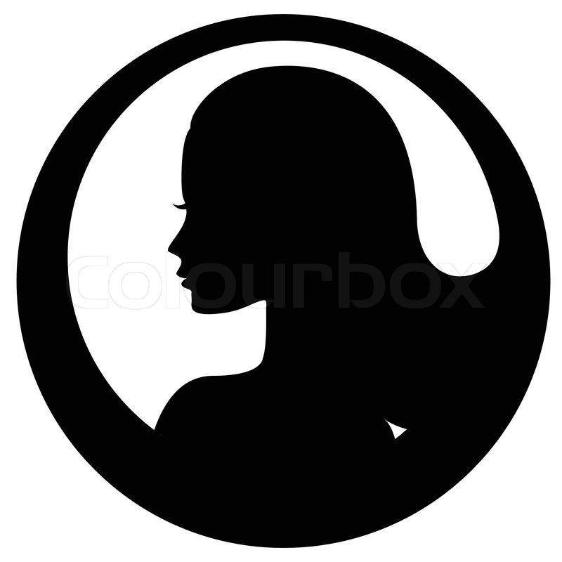 800x800 Woman Face Silhouette Icon Stock Vector Colourbox