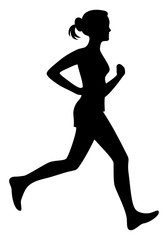 168x240 Running Girl Vector Illustration Isolated, Run Woman.
