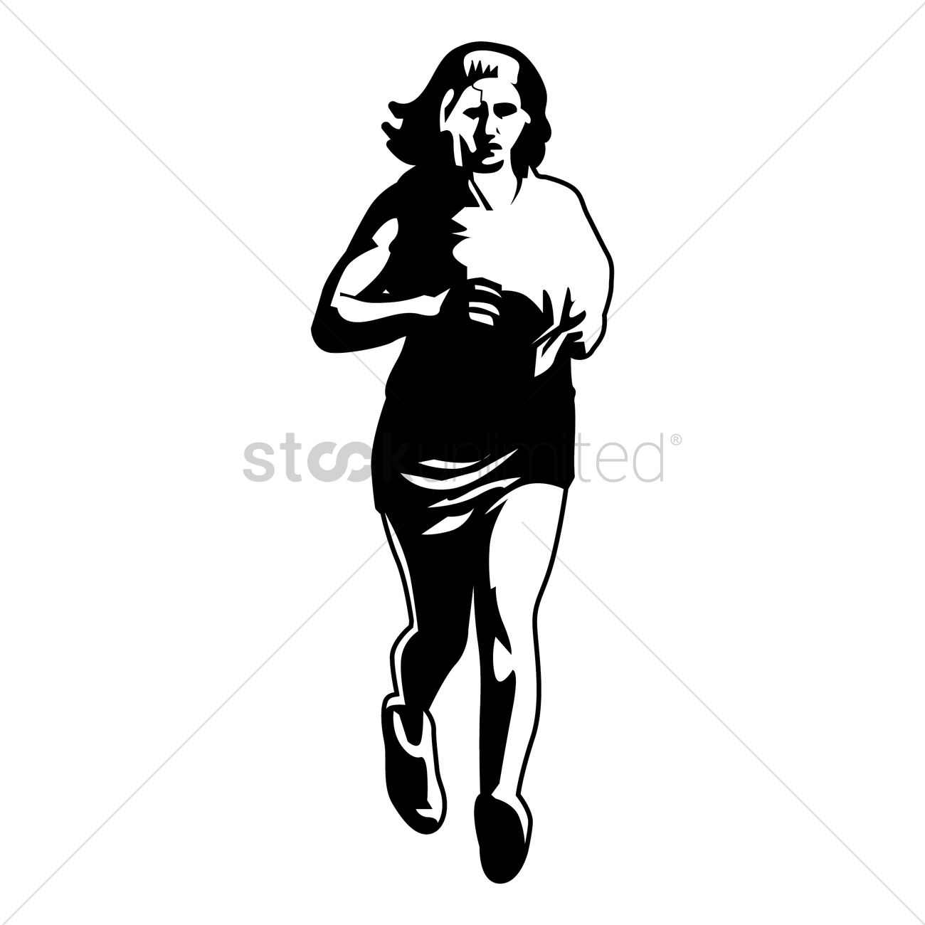 1300x1300 Silhouette Of A Woman Running Vector Image