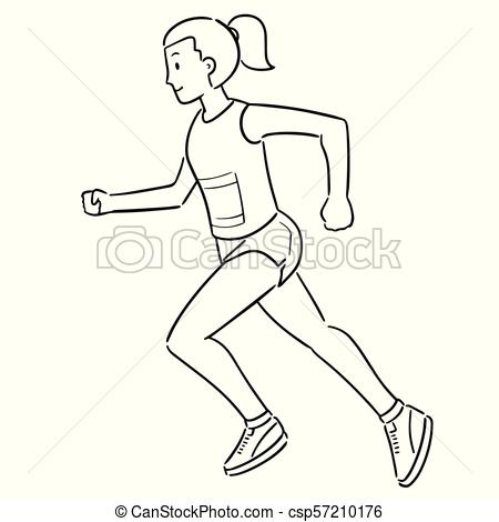 450x470 Vector Of Woman Running Vectors Illustration