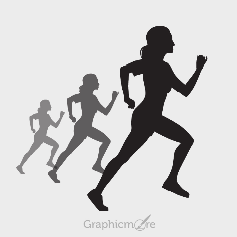 800x800 Woman Running Silhouette Design Free Vector File Download