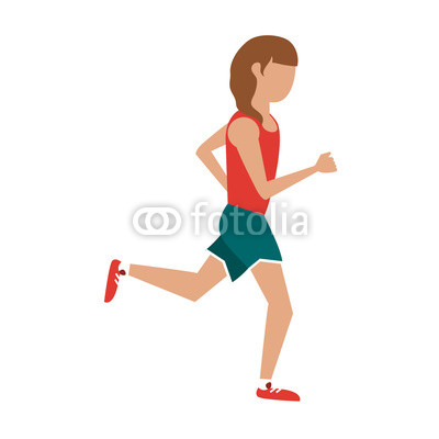400x400 Fitness Woman Running Vector Illustration Graphic Design Vector