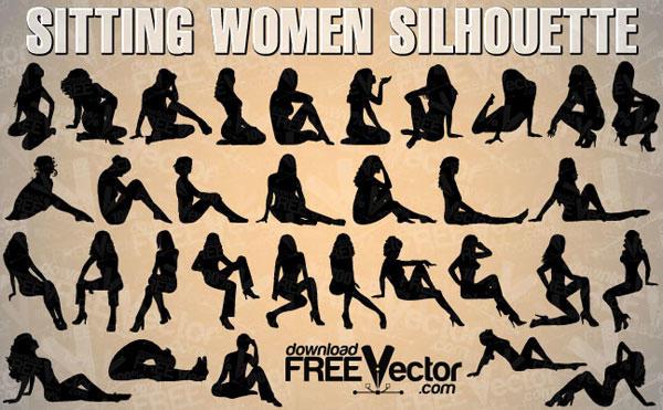 600x371 Woman Sitting Silhouette Vector Free 123freevectors