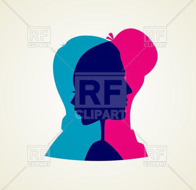 400x388 Transparent Silhouettes Of Man And Woman Vector Image Vector