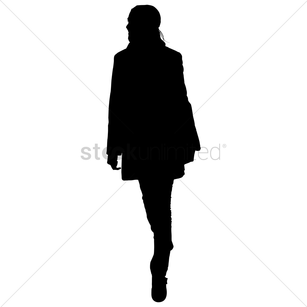 1300x1300 Silhouette Of A Lady Walking Vector Image