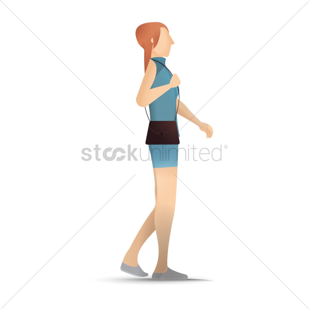1300x1300 Woman Walking Vector Image
