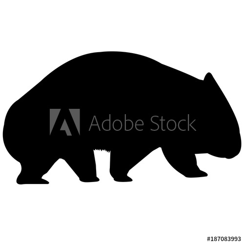 500x500 Wombat Silhouette Vector Graphics