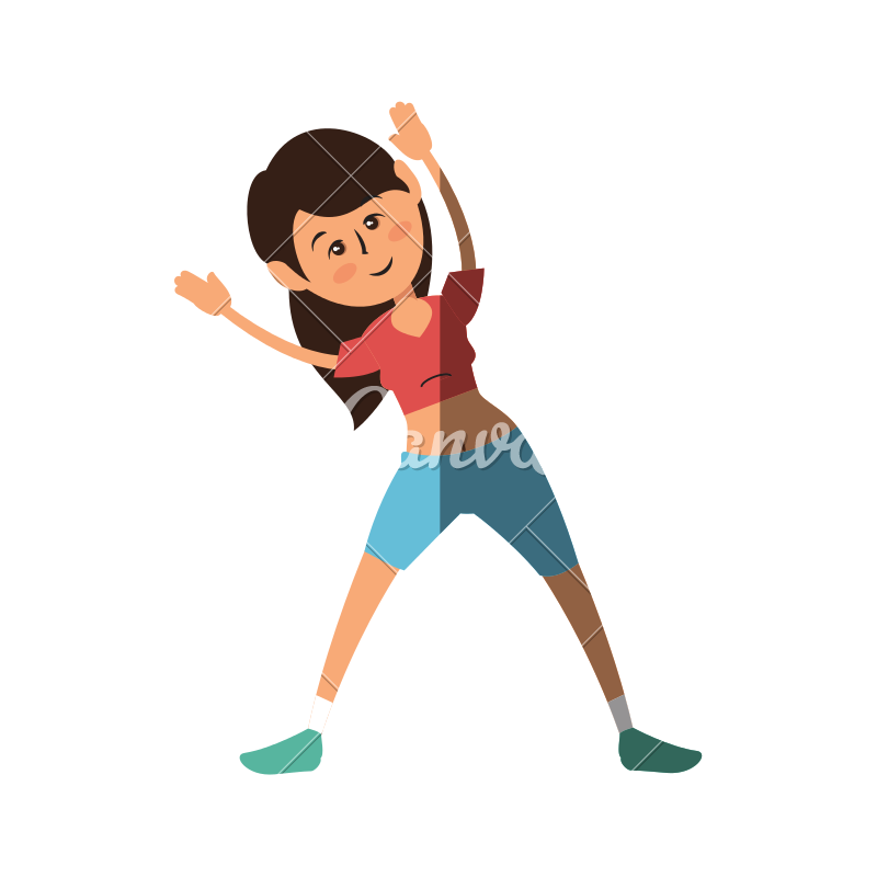 800x800 Women Fitness Cartoon Vector Icon Illustration