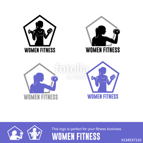 500x500 Woman Fitness, Logo For Women Fitness Isolated Stock Image And