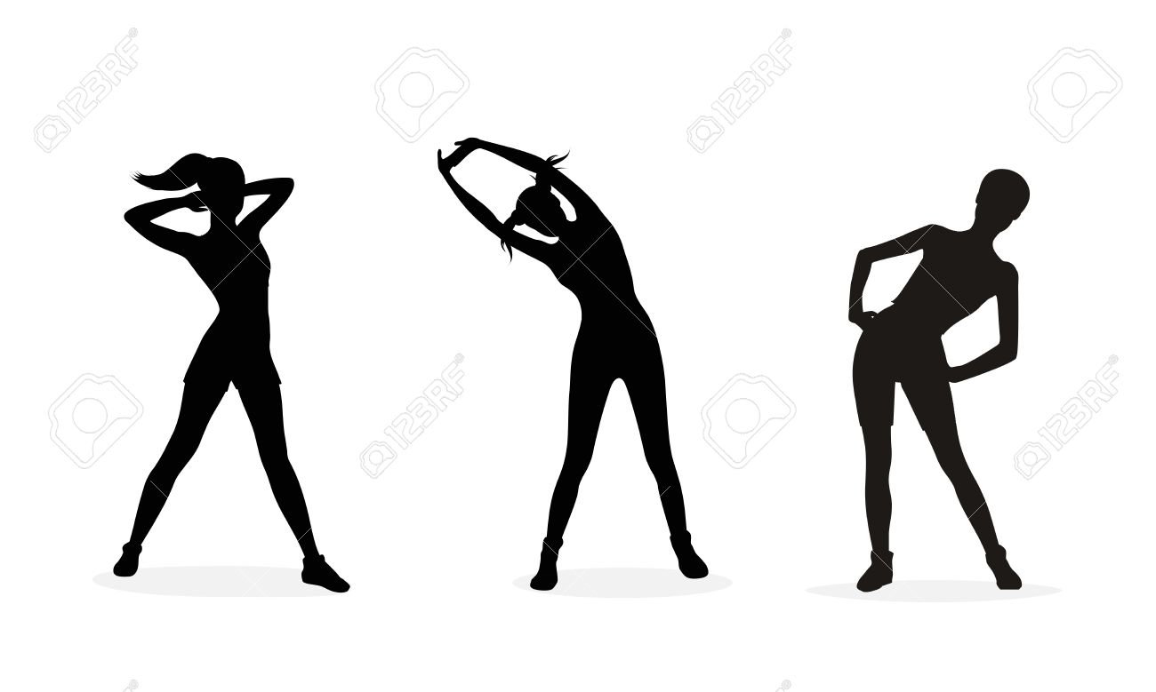 1300x779 Fitness Girl Silhouette Clipart