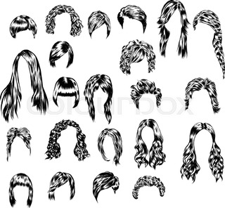 320x296 Vector Cartoon Style Illustration Of Woman Different Hairstyles