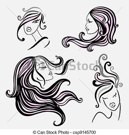 450x470 Hair Clipart Womens Hair