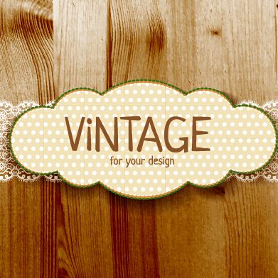 391x392 Retro Lace With Wooden Background Vector 03
