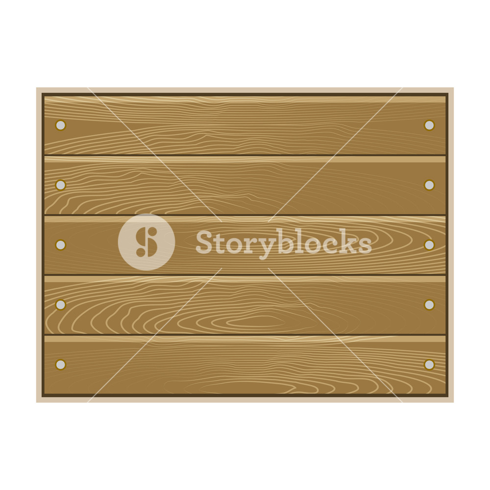 1000x1000 Wood Board Isolated On White Background. Vector Wooden Banner