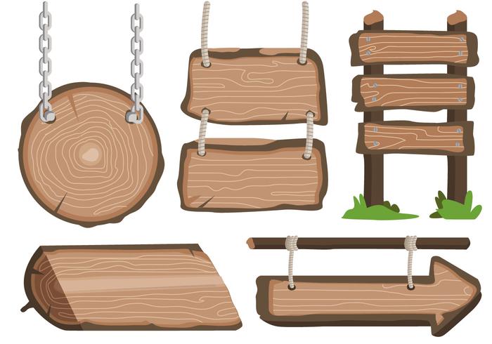 700x490 Wooden Blank Banner Sign Vector