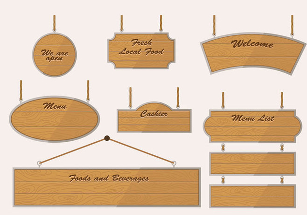 632x443 Wooden Blank Banner Sign Vintage Vector Free Vector Download