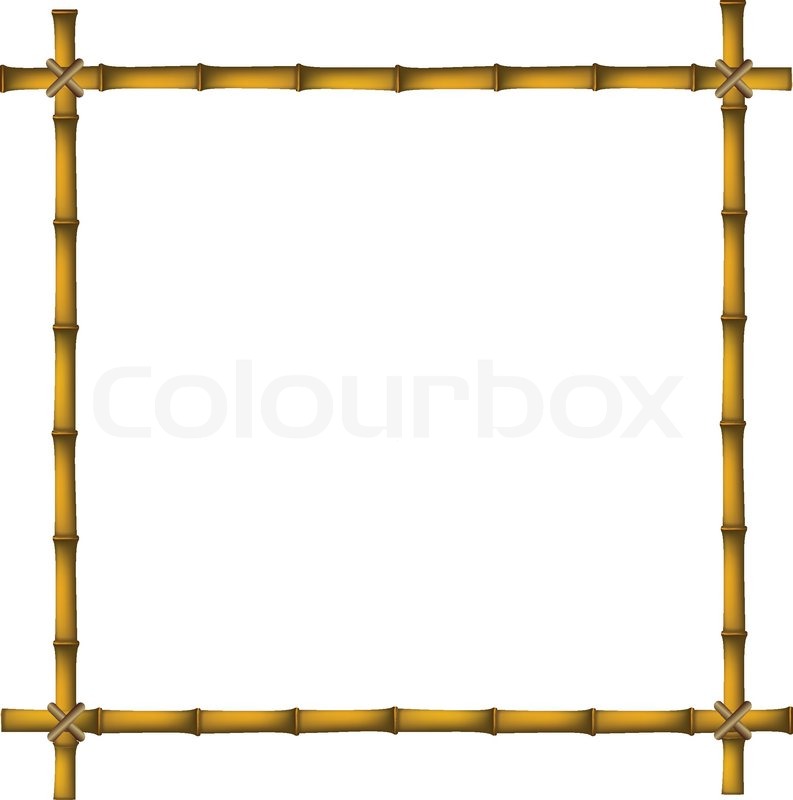 793x800 Wooden Frame Of Old Bamboo Sticks Stock Vector Colourbox