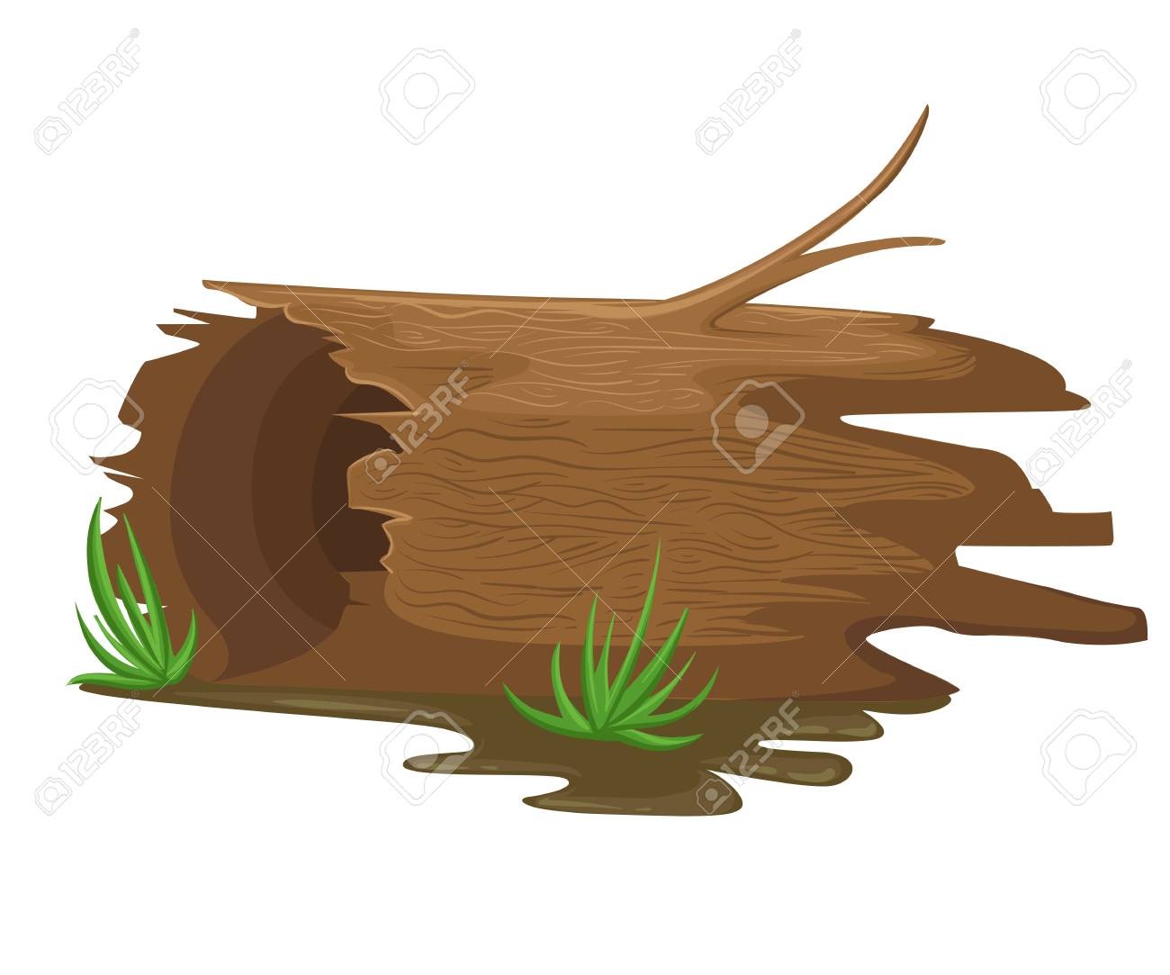 1300x1083 74304629 Cartoon Wood Log Flat Design Style Vector Illustration