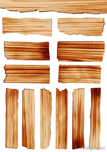 424x600 4 Designer Wood Plank Vector Material