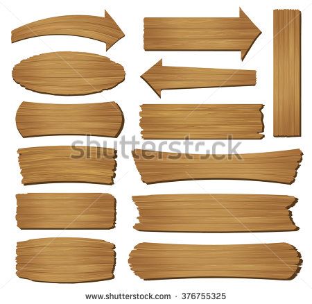 450x438 Old Wood Plank Isolated On White Background, Vector Illustration