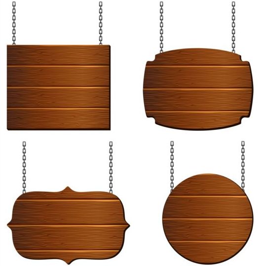 525x539 Wood Sign Board With Iron Chain Vector Free Download